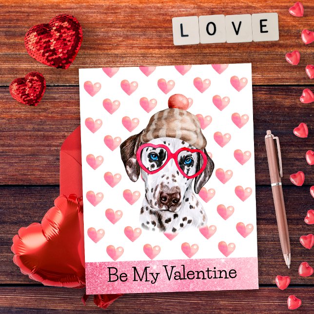Postal Festiva Dalmacia divertida es mi perro de San Valentín (Subido por el creador)