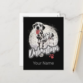 Postal Festiva Dalmatian Con El Diseño De Los Amantes Del Perro V