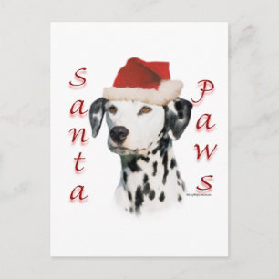 Postal Festiva Dalmatian (negro) Santa Paws