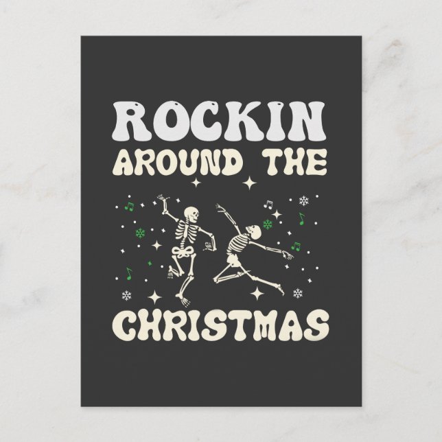 Postal Festiva Danza de los Navidades Skeleton (Anverso)