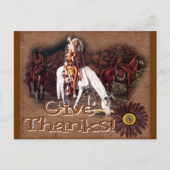 Postal Festiva dé las gracias indias (Anverso)
