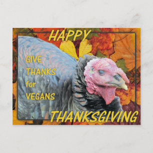 Postal Festiva Dé las gracias por veganos