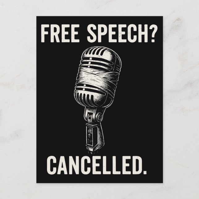 Postal Festiva Declaración de protesta cancelada por libre expres (Anverso)