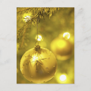 Postal Festiva Decoración Gold Holiday Tree
