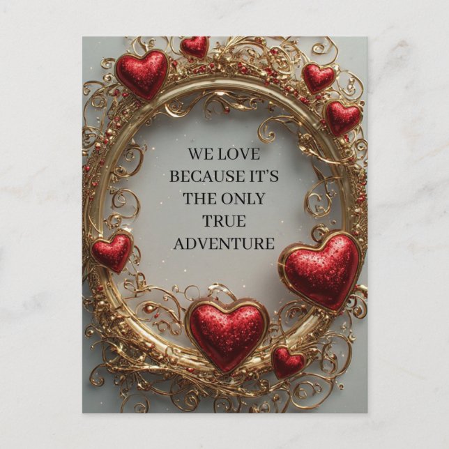 Postal Festiva Decoración Romántica de San Valentín (Anverso)