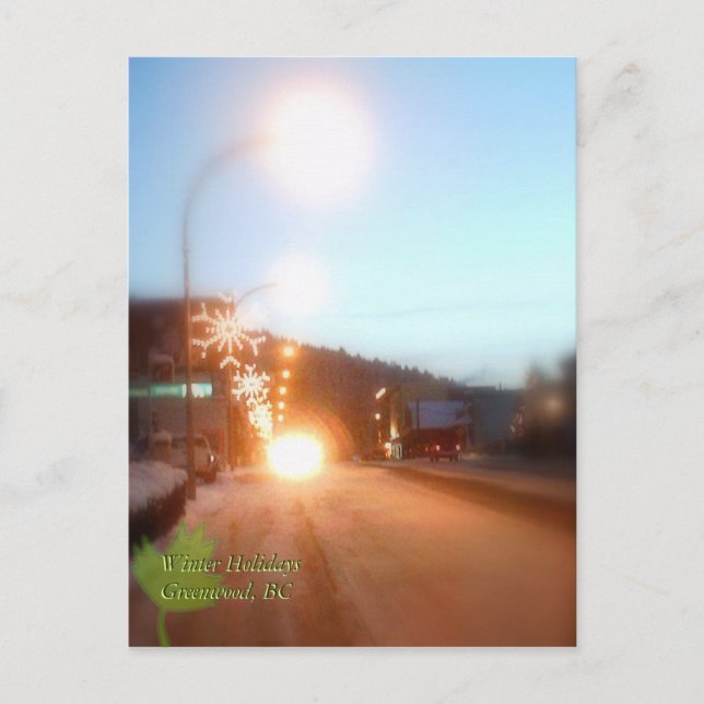 Postal Festiva Decoraciones de vacaciones de invierno - Greenwood (Anverso)