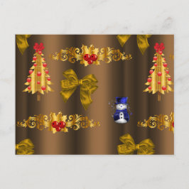 Postal Festiva Decoraciones navideñas en bronce