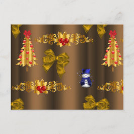 Postal Festiva Decoraciones navideñas en bronce