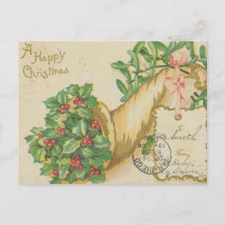 Postal Festiva Decoraciones navideñas vintage