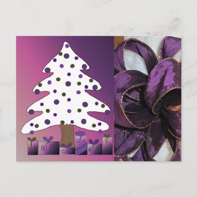 Postal Festiva Decoraciones Purple Christmas (Anverso)