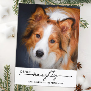 Postal Festiva Define Naughy Personalizado Fotos de Perros Mascot