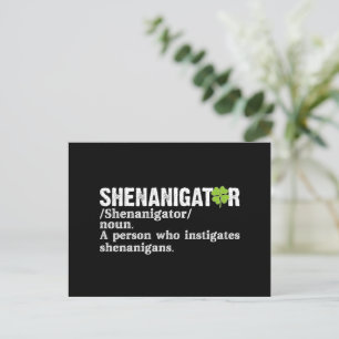 Postal Festiva Definición de Shenanigator Día de San Patricio