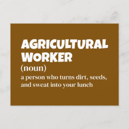Postal Festiva Definición humorística de trabajador agrícola