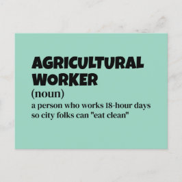Postal Festiva Definición humorística de trabajo agrícola - Traba