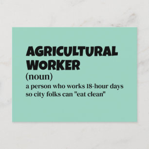 Postal Festiva Definición humorística de trabajo agrícola - Traba