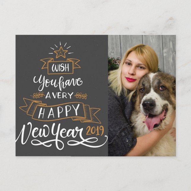 Postal Festiva Dejando atrás el Año Nuevo 2019 (Anverso)