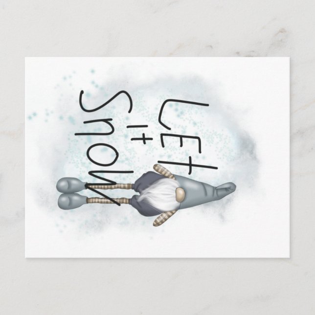 Postal Festiva Dejemos que nieve invierno genoma (Anverso)