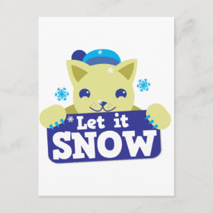 Postal Festiva DEJEN QUE NIEVE lindo gatito