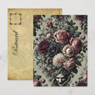 Postal Festiva 🩸 Dellamorte Dellamore - Diseño floral gótico