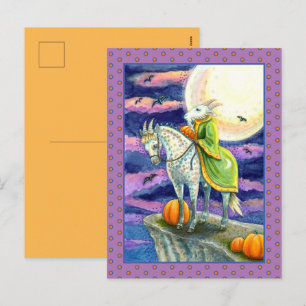 POSTAL FESTIVA DEMÓNIACO MACHO CABRÍO, CORCEL DE PIE FIRME FANTAS