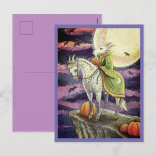 POSTAL FESTIVA DEMONIO DE CABRA, SEGURO FANTASY HALLOWEEN DE PASO