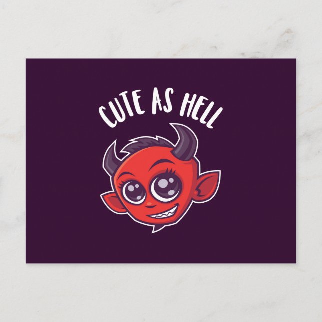 Postal Festiva Demonio mono adorable (Anverso)