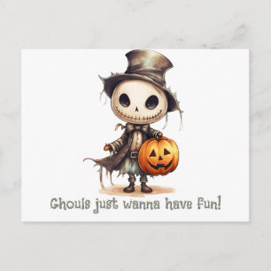 Postal Festiva Demonios Solo Quieren Divertirse Halloween