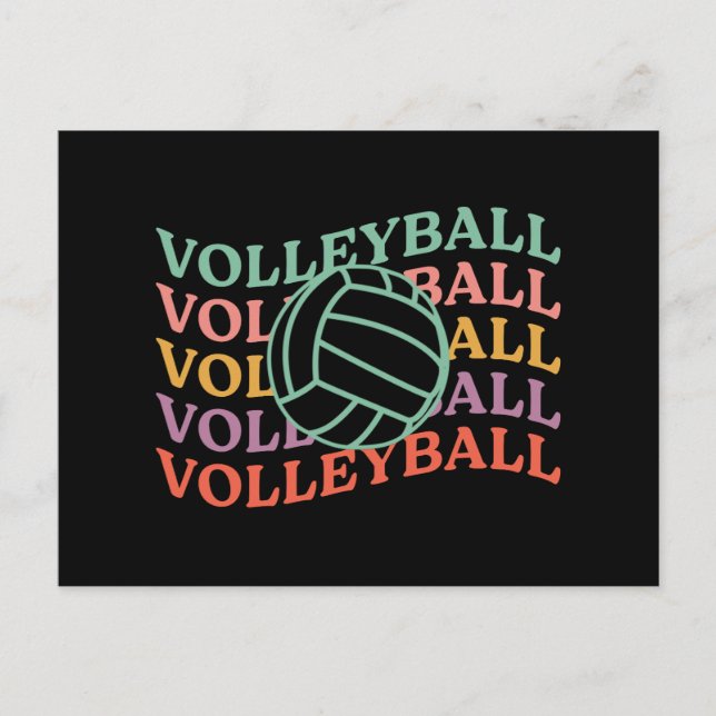 Postal Festiva Deporte de voleibol retro (Anverso)