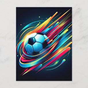 Postal Festiva Deportes de velocidad de fútbol ciber futurista
