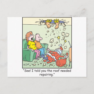 Postal Festiva Descensos de Santa de los dibujos animados del