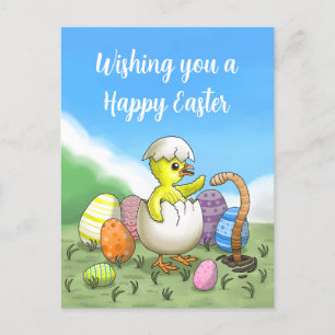 Postal Festiva Deseando feliz Pascua