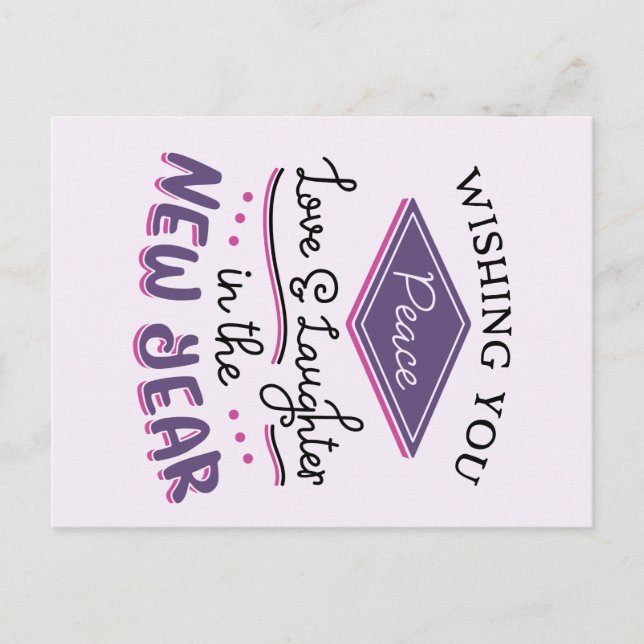 Postal Festiva Deseándole un Año Nuevo de Paz (Anverso)