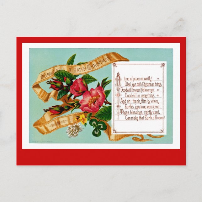 Postal Festiva Deseándote Navidades felices (Anverso)