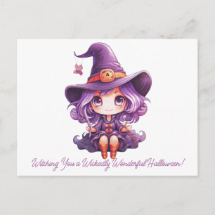 Postal Festiva Deseándote un Halloween Mágicamente Maravilloso