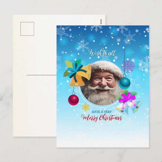 Postal Festiva Deseo a todos (Anverso / Reverso)