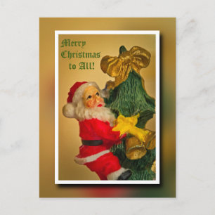 Postal Festiva Deseo personalizado de Papá Noel en el árbol de Na
