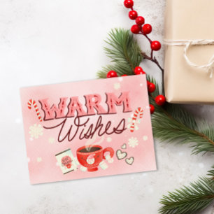 Postal Festiva Deseos cálidos Candy Candy Hot Cocoa Holiday
