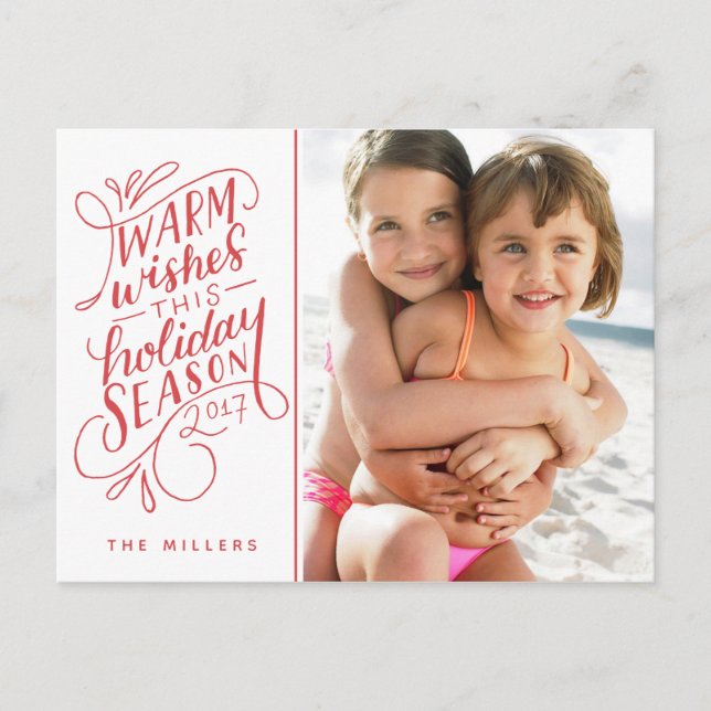 Postal Festiva Deseos Cálidos Esta Mano De Vacaciones Leídos 1-Fo (Anverso)