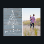 Postal Festiva Deseos cálidos Foto familiar de Coastal Beach Flor<br><div class="desc">Navidades de postales vacacionales en una playa costera de diseño "Warm Wishes". Añade tu foto, mensaje y nombres a la parte delantera de la postal y tu dirección de retorno y saludo adicional a la parte posterior. Si necesita ayuda para recortar su foto o solicitar un personalizado, póngase en contacto...</div>