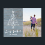 Postal Festiva Deseos cálidos Foto familiar de Coastal Beach Flor<br><div class="desc">Navidades de postales vacacionales en una playa costera de diseño "Warm Wishes". Añade tu foto, mensaje y nombres a la parte delantera de la postal y tu dirección de retorno y saludo adicional a la parte posterior. Si necesita ayuda para recortar su foto o solicitar un personalizado, póngase en contacto...</div>