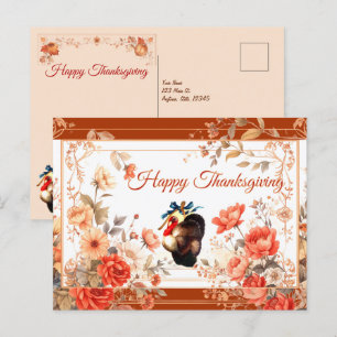 Postal Festiva Deseos de Acción de Gracias de Turquía