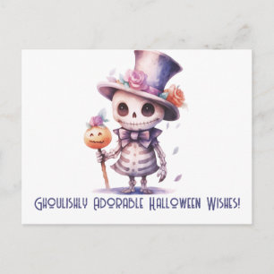 Postal Festiva Deseos de Halloween espantosamente adorables Hallo