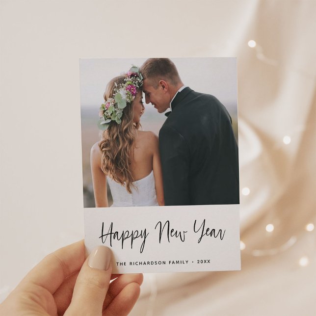Postal Festiva Deseos simples | Foto Feliz Año Nuevo (Subido por el creador)