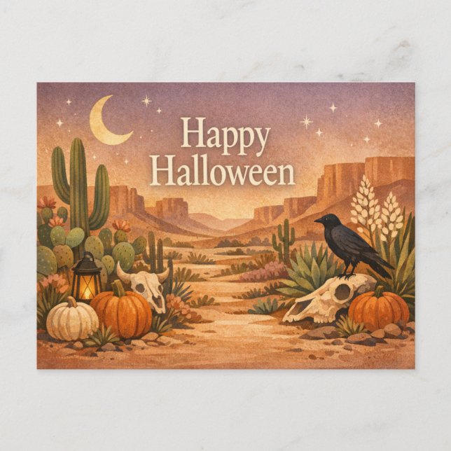 Postal Festiva Desert Sage Cactus Halloween (Anverso)