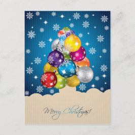 Postal Festiva Deslumbrante nevada en la bola de Navidades multic