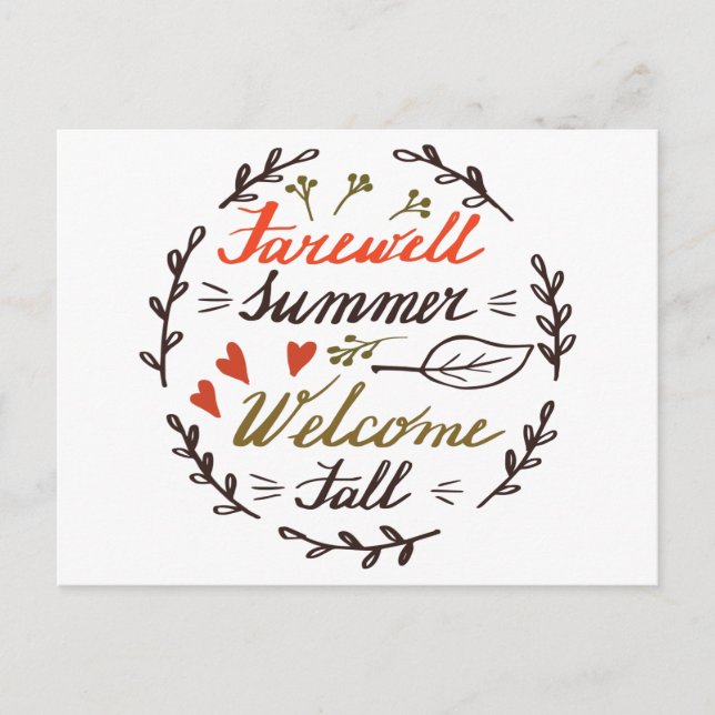 Postal Festiva despedida bienvenida de verano (Anverso)