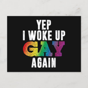 Postal Festiva Despertó a los gays - Orgullo de arcoiris gay gay 