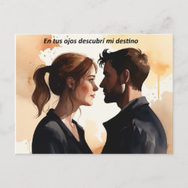 Postal Festiva Destellos de Miradas: Ilustración en Acuarela que