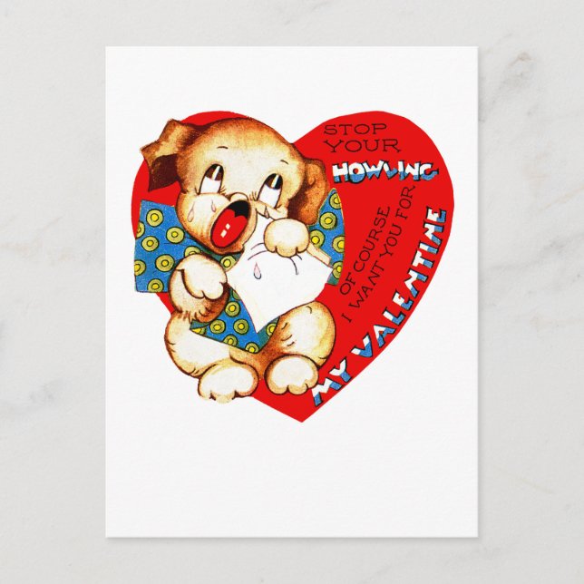 Postal Festiva Detener tu Valentine de llantos (Anverso)