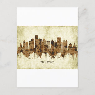 Postal Festiva Detroit Michigan Cityscape